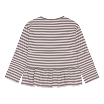 Birkholm Peplum Rib Bluse Skygge Grøn & Baby Lyserød